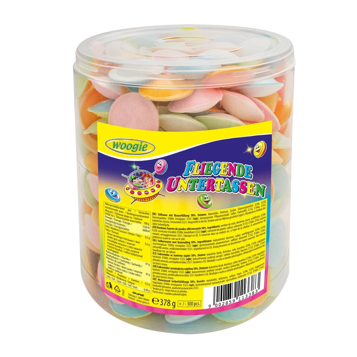 Woogie Fliegende Untertassen Brausefüllung Süßware 378g 58c806-2