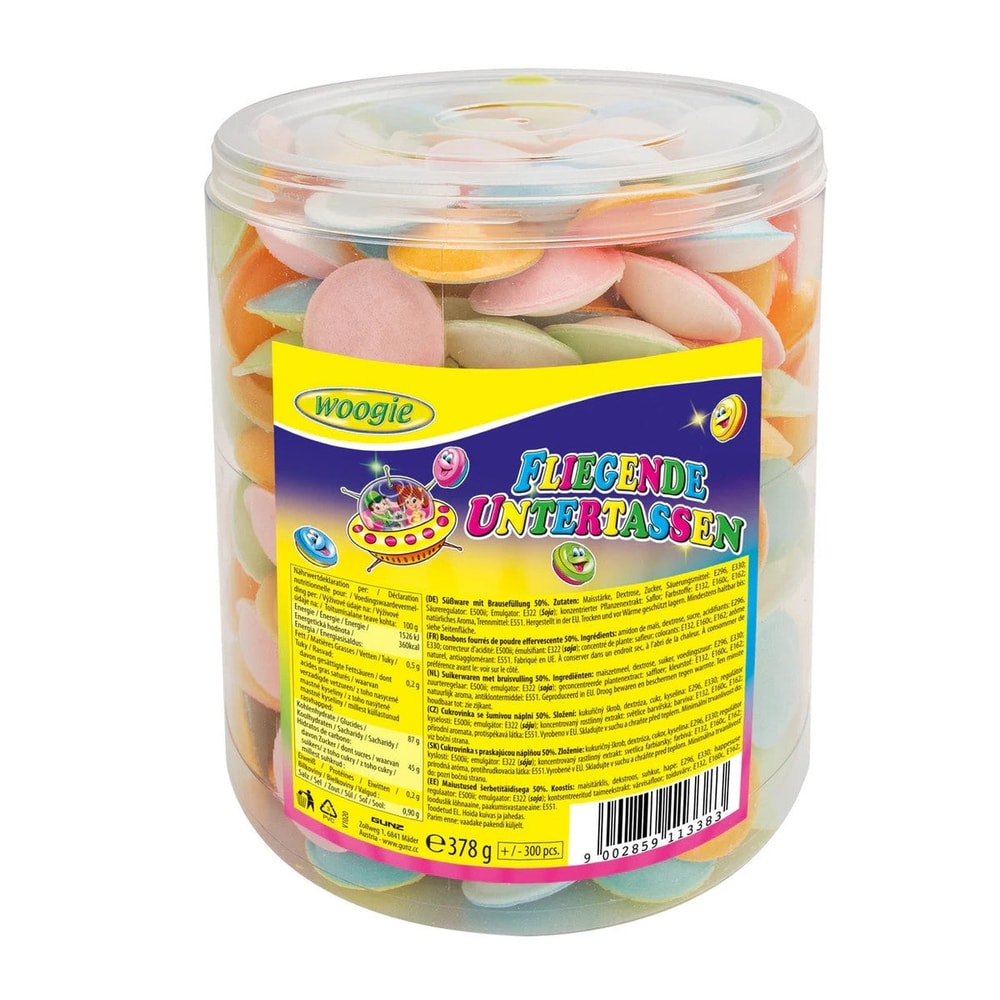 Woogie Fliegende Untertassen Brausefüllung Süßware 378g