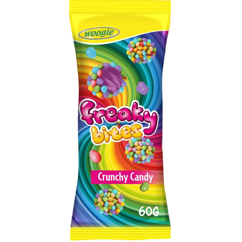 Woogie Freaky Bites Erdbeer Fruchtgummi mit Zuckerperlen 2x 60g