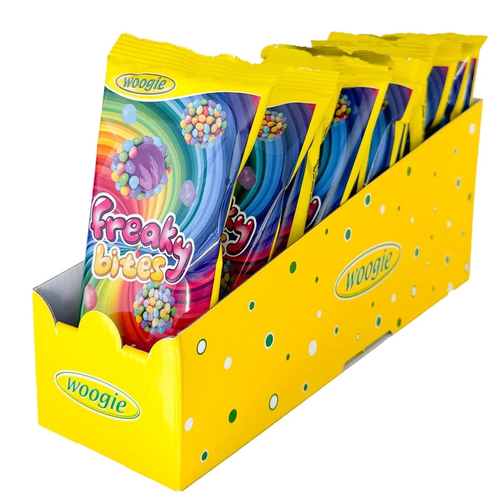 Woogie Freaky Bites Erdbeer Fruchtgummi mit Zuckerperlen 2x 60g