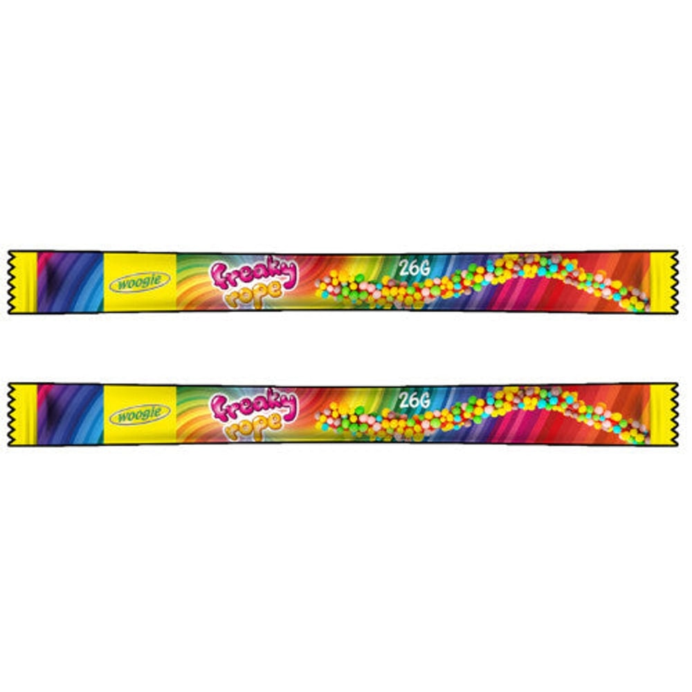 Woogie Freaky Rope Erdbeer Fruchtgummi mit Zuckerperlen 2x 26g