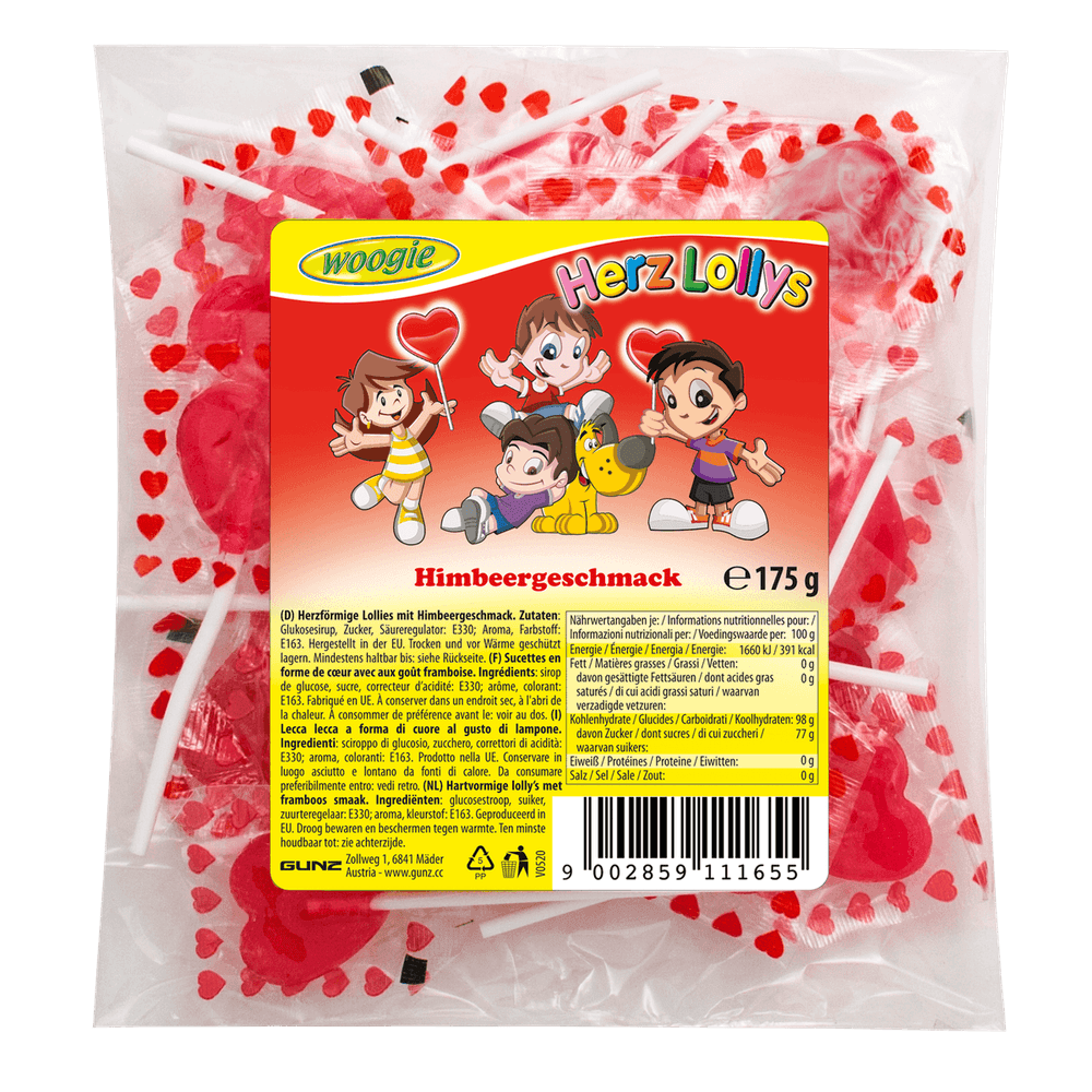 Woogie Herzlolly's Himbeergeschmack 175g
