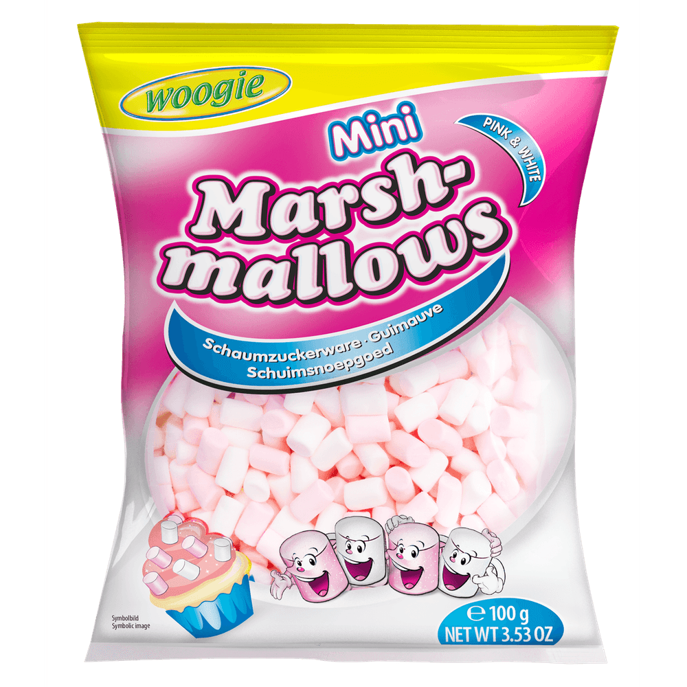 Woogie Mini Marshmallows Pink & Weiß 100g