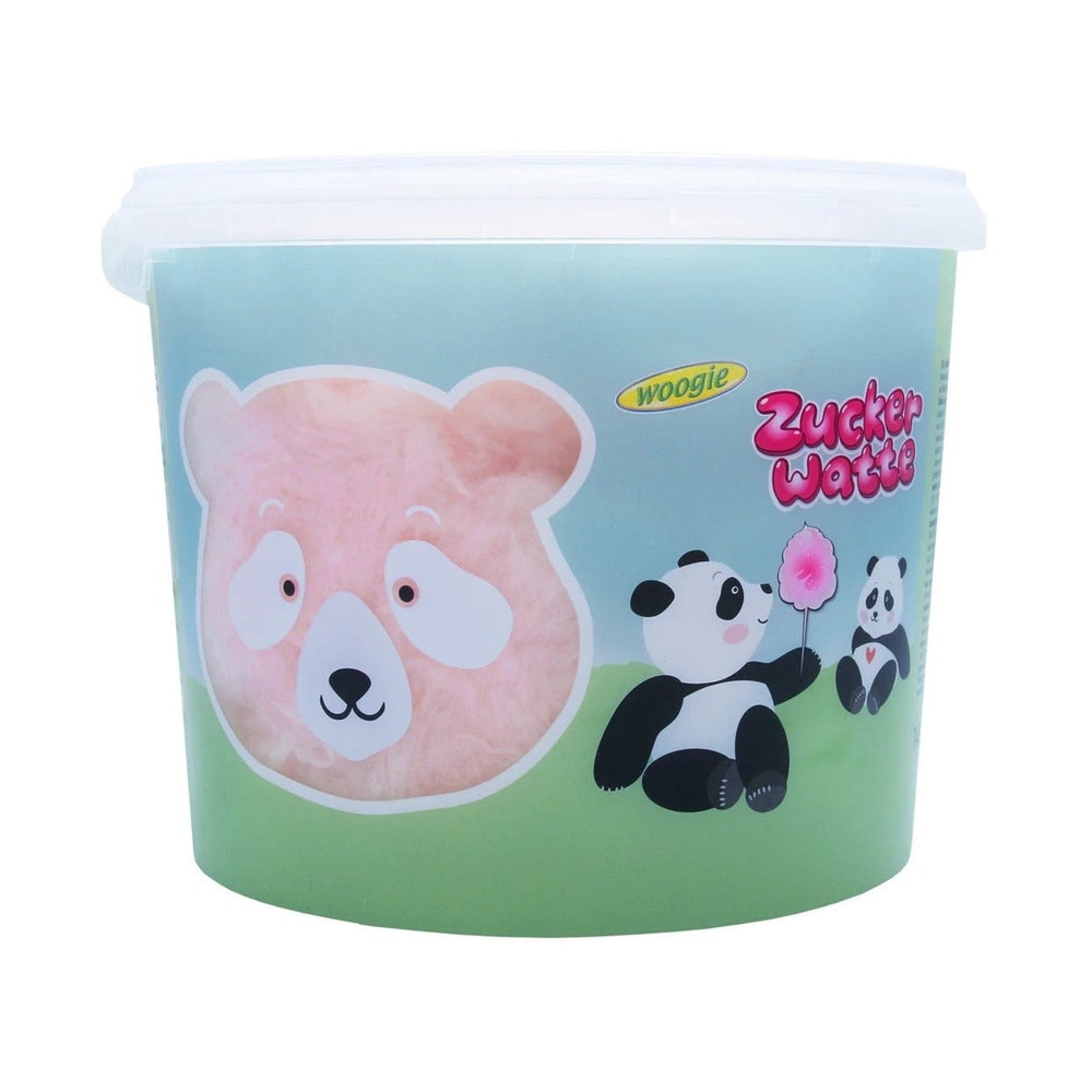 Woogie Panda Zuckerwatte Eimer 140g Bunte Zuckerwatte 3L