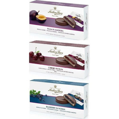 Anthon Berg Marzipan-Pasteten Plum Blaubeer Kirsche 3 x 220g - Foodtrade-Handel.de