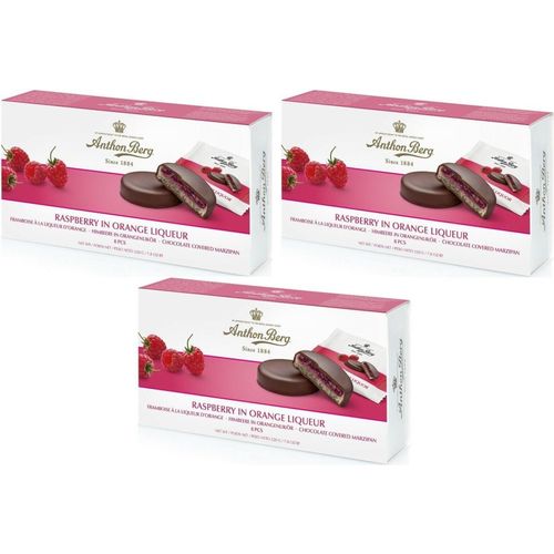 Himbeer mit Orangenlikör Anthon Berg Marzipan Pasteten  3 x 220g - Foodtrade-Handel.de