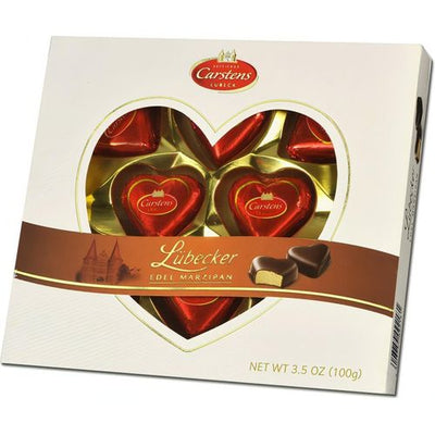 Carstens Lübecker Marzipan Herzen Classic 100g Packung - Foodtrade-Handel.de