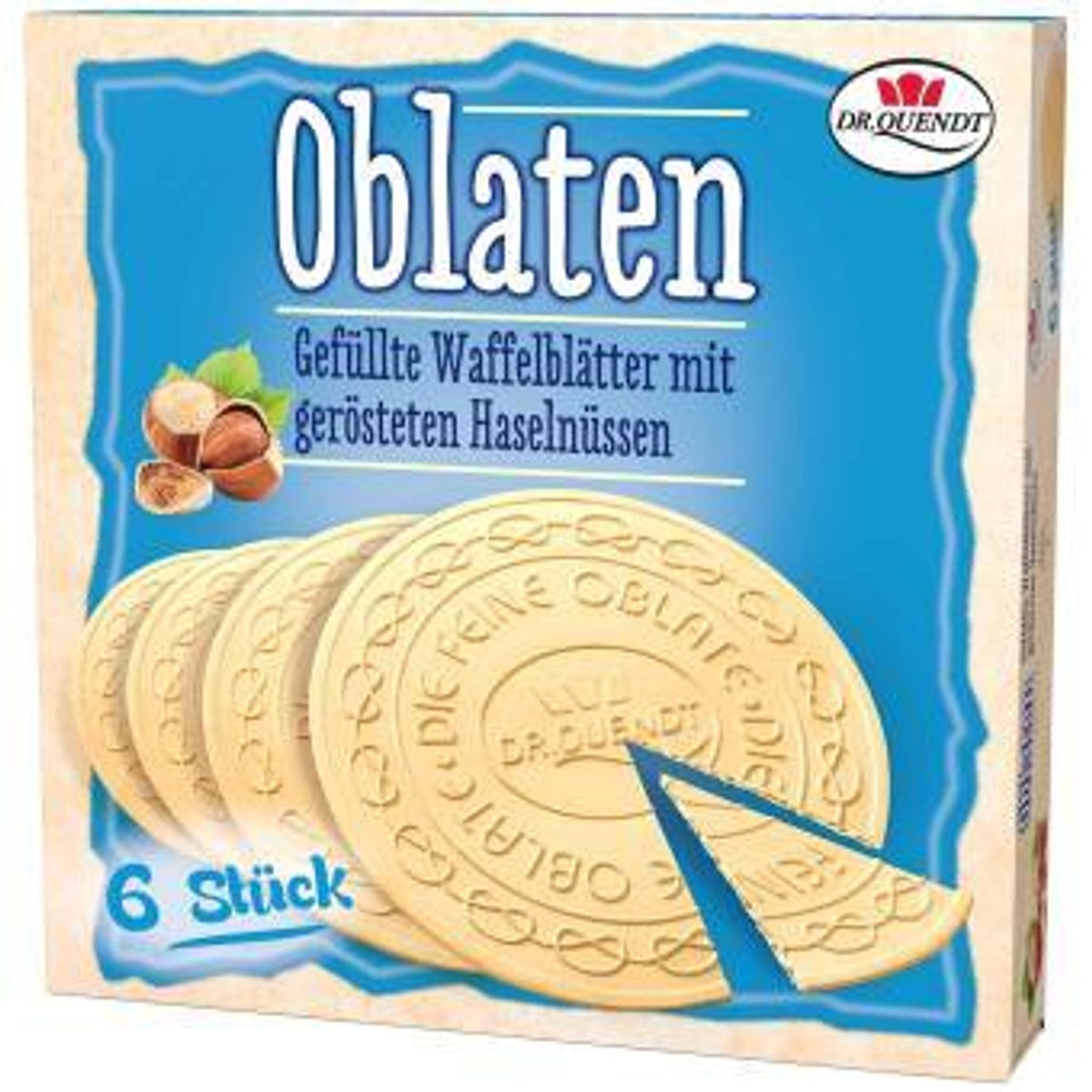 Dr. Quendt Oblaten Haselnuss 6er (150g) - Knusprige Oblaten gefüllt mit feiner Haselnusscreme für unwiderstehlichen Genuss 58c806-2
