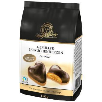 Henry Lambertz Gefüllte Lebkuchenherzen Zartbitter 150g - Schokobote.de