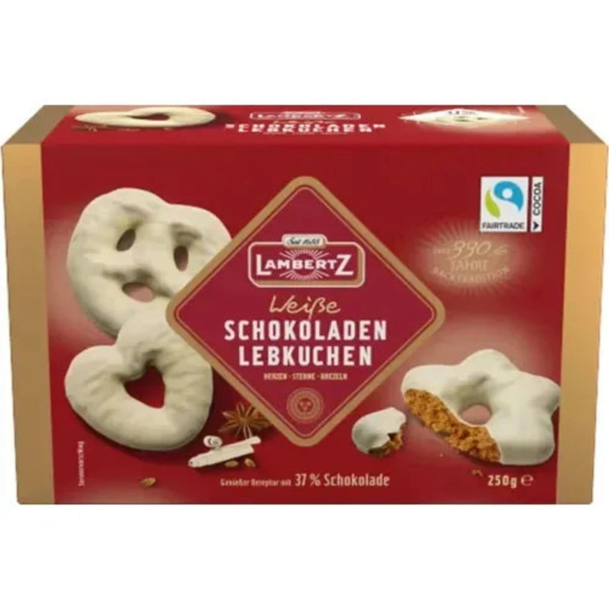Lambertz Weiße Schokoladen Lebkuchen Herzen/Sterne/Brezeln, 250g 58c806-2