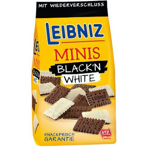 Leibniz Minis Black n White Butterkekse mit weißer Schokolde 125g - Foodtrade-Handel.de