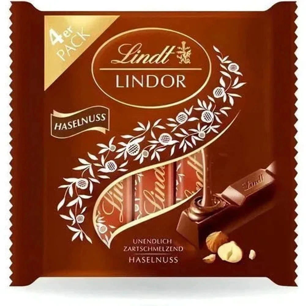 LINDOR Stick Haselnuss Multipack, 4x 25g