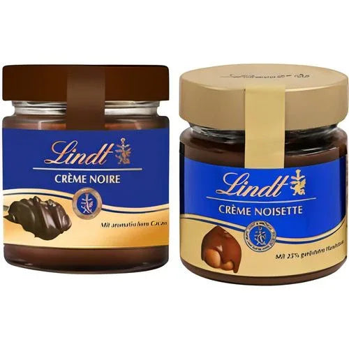 Lindt Brotaufstrich Crème Noisette Creme, 220g & Lindt Crème Noire, 220g - Schokobote.de