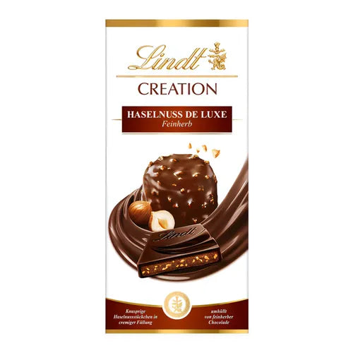 Lindt Creation Haselnuss De Luxe Feinherb mit Haselnuss Korkant Schokolade 150g - Foodtrade-Handel.de