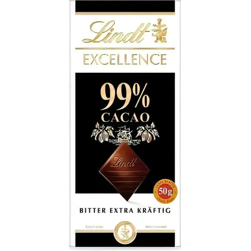 Lindt Excellence 99 Prozent Cacao Bitter extrem kräftig Tafel 50g - Foodtrade-Handel.de