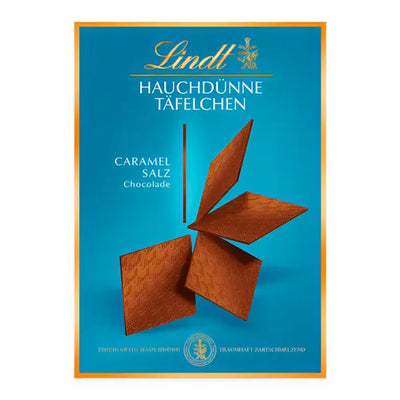 Lindt Hauchdünne Täfelchen Caramel&Salz | 125g Schachtel | Vollmilch Schokolade - Foodtrade-Handel.de