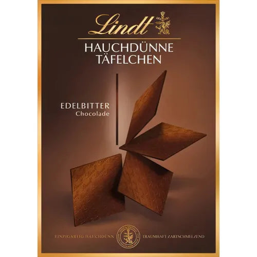 Lindt Hauchdünne Täfelchen Edelbitter | Edelbitterschokolade | Schachtel 125g - Foodtrade-Handel.de