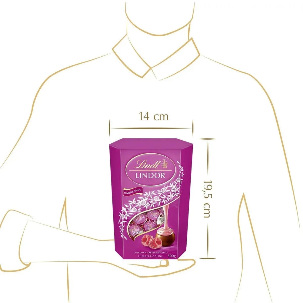 Lindt LINDOR Cornet Milch & Himbeere Schokolade, 500g