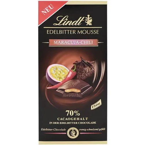 Lindt Edelbitter Mousse Maracuja-Chili Tafel 150g - Schokobote.de