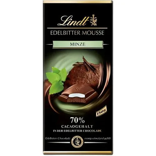 Lindt Edelbitter Mousse Minze, Schokolade, 150g Tafel - Schokobote.de