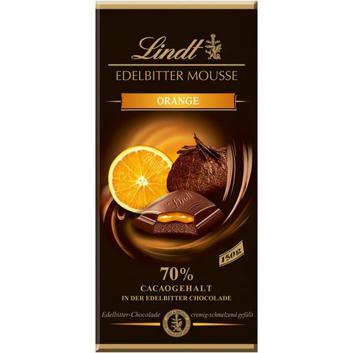 Lindt Edelbitter Mousse Orange, Schokolade, 150g Tafel - Foodtrade-Handel.de