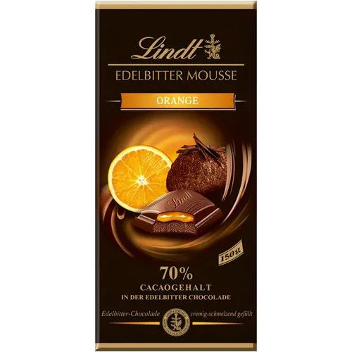 Lindt Edelbitter Mousse Orange, Schokolade, 150g Tafel - Schokobote.de