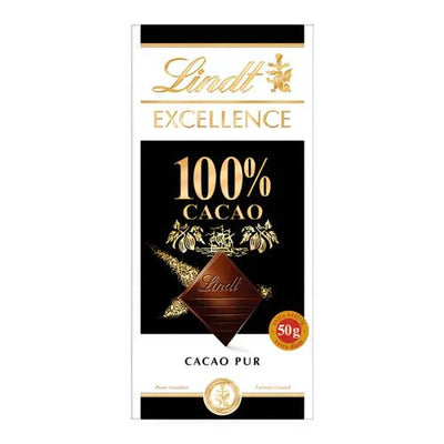 Lindt Excellence 100 Prozent Kakao Schokoladentafel Cacao pur 50g - Foodtrade-Handel.de