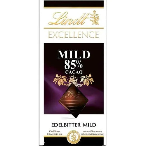 Lindt Excellence Edelbitter Mild 85% Cacao, Schokolade, 100g Tafel - Schokobote.de