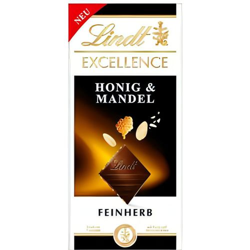 Lindt Excellence Honig & Mandel feinherbe Schokoladentafel 100g - Foodtrade-Handel.de