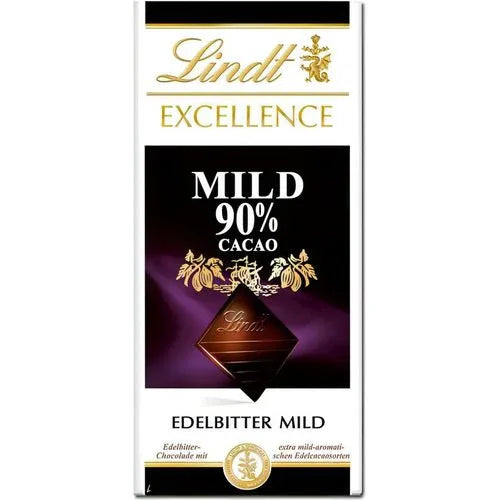 Lindt Excellence Mild 90% Cacao, Schokolade, 100g Tafel - Schokobote.de