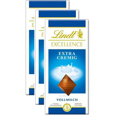 Lindt Excellence Vollmilch Extra Cremig - Schokolade - 3 Tafeln je 100 Gramm - Foodtrade-Handel.de