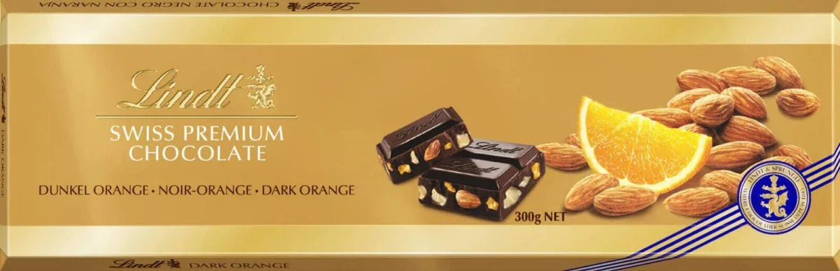 Lindt Goldtafel Dunkle Orange-Mandel 300g - Schokobote.de