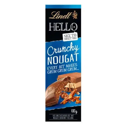 Lindt Hello Crunchy Nougat - Schokolade Nugat - 100 Gramm - Schokobote.de