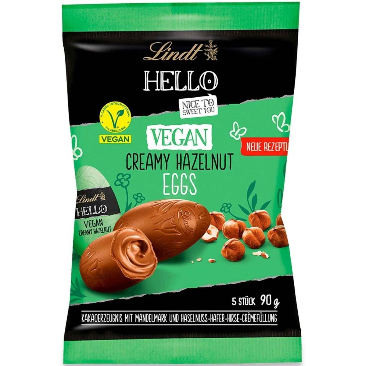 Lindt Hello Vegan Creamy Hazelnut Eggs Hafer-Drink 90g - Foodtrade-Handel.de