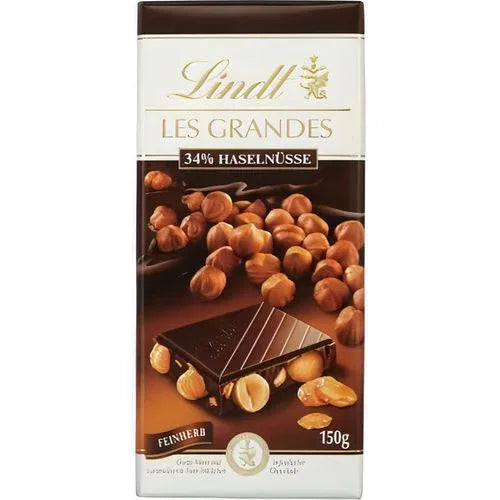 Lindt Les Grandes Feinherb 34% Haselnüsse - Schokolade - 150 Gramm - Schokobote.de