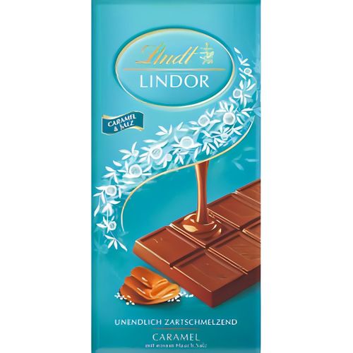 Lindt Lindor Caramel und Salz Schokolade mit Fleur de Sel 100g - Foodtrade-Handel.de