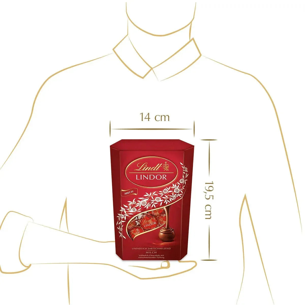 Lindt LINDOR Cornet Milch & Himbeere Schokolade, 500g - Schokobote.de