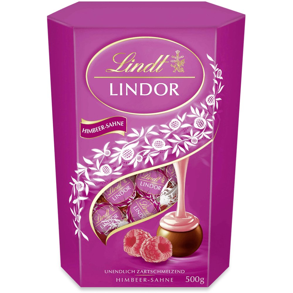 Lindt LINDOR Cornet Milch & Himbeere Schokolade, 500g - Foodtrade-Handel.de