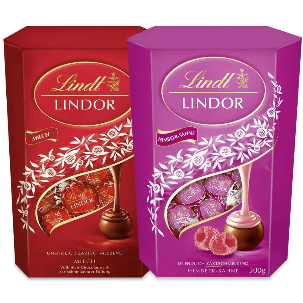 Lindt LINDOR Cornet Milch & Himbeere Schokolade, 500g - Schokobote.de