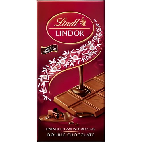 Lindt Lindor Double Chocolate Schokolade mit Schoko Füllung 100g - Foodtrade-Handel.de