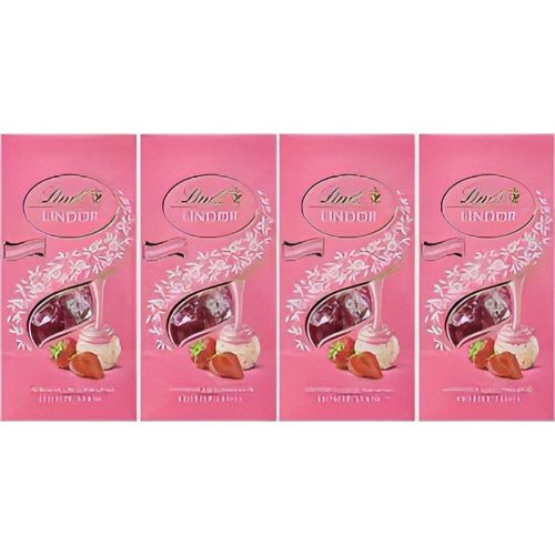 Lindt Lindor Kugeln Erdbeer-Sahne weißer Schokolade 4x 137g - Foodtrade-Handel.de