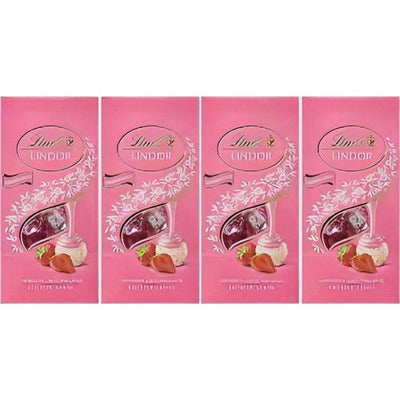 Lindt Lindor Kugeln Erdbeer-Sahne weißer Schokolade 4x 137g - Foodtrade-Handel.de