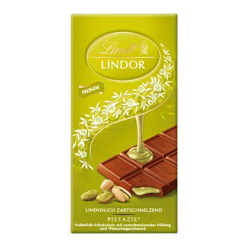 Lindt Lindor Pistazie Vollmilchschokolade mit Pistazien Füllung 100g - Schokobote.de