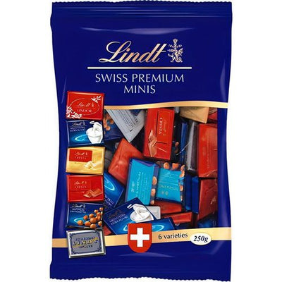 Napolitains Lindt Mini Schokoladen 6 Sorten Swiss Premium Minis Chocolate 250g - Foodtrade-Handel.de