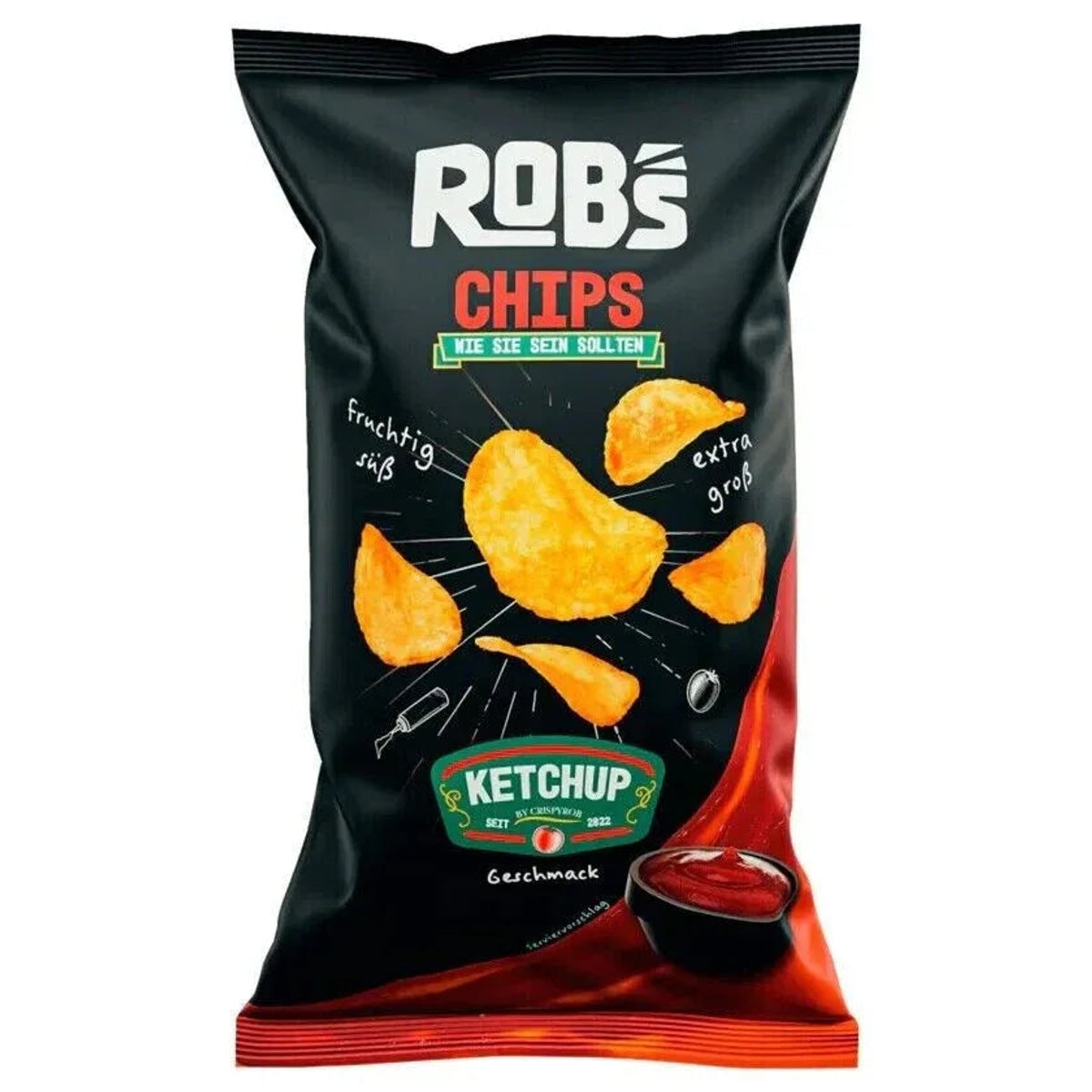 Rob's Chips Sweet BBQ, Ketchup, Paprika, Sour Cream, Meersalz, 5x 120g MHD 05/25 58c806-2