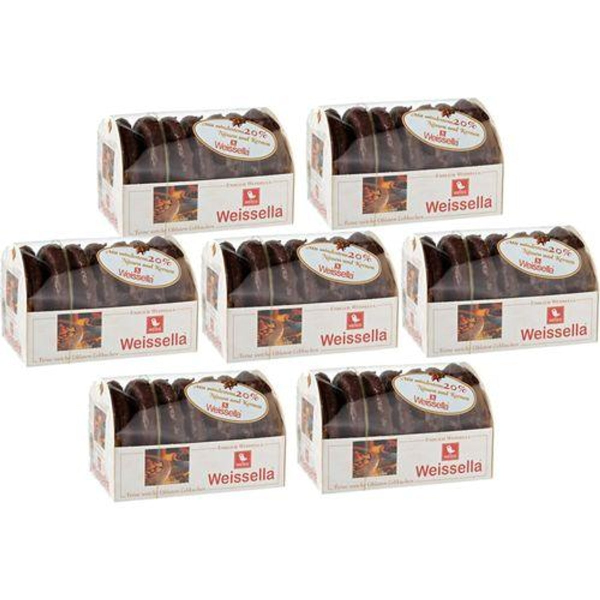 WEISS 7x 200g Weissella Oblaten Lebkuchen Zartbitter 20% Nüsse 1,4 Kg 58c806-2