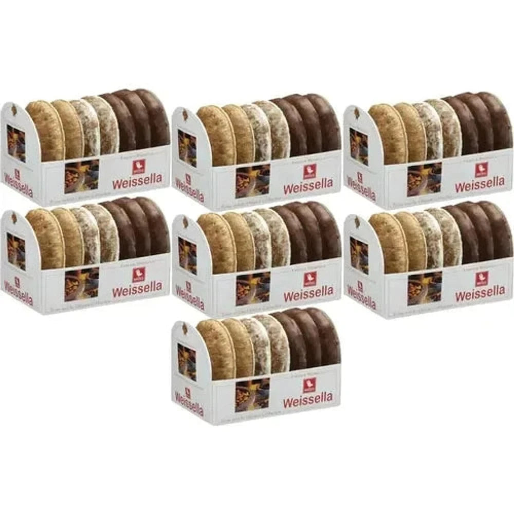 WEISS 7x 200g Weissella Oblaten Lebkuchen ZWEIFACH 20% Nüsse 1,4 Kg