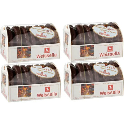 WEISS 4x 200g Weissella Oblaten Lebkuchen Schokolade ZB mit 20% Nüssen 800g - Foodtrade-Handel.de