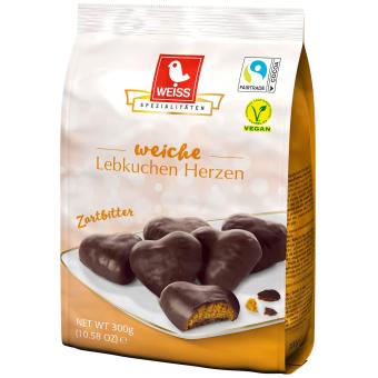 Weiss Lebkuchen Herzen Zartbitter 300g - Foodtrade-Handel.de