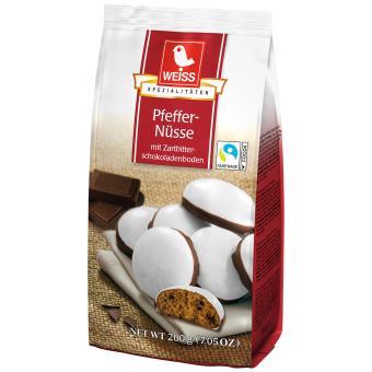 Weiss Pfeffernüsse mit Schokoladenboden 200g - Schokobote.de
